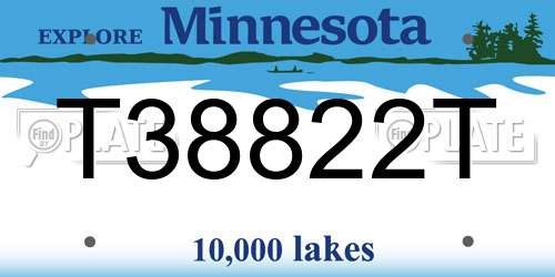 T38822T Minnesota License Plate