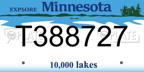 T388727 Minnesota License Plate