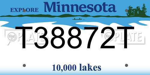 T38872T Minnesota License Plate