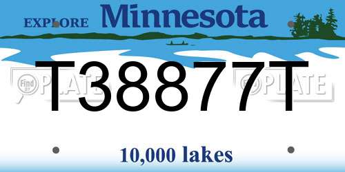 T38877T Minnesota License Plate