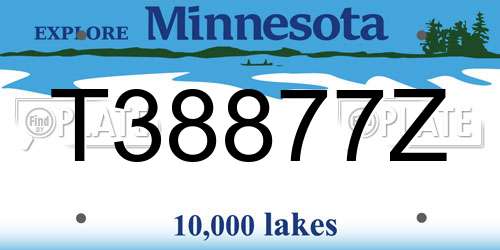 T38877Z Minnesota License Plate