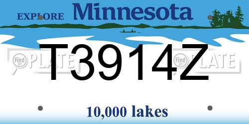 T3914Z Minnesota License Plate