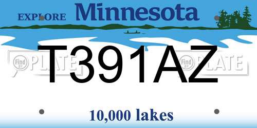 T391AZ Minnesota License Plate