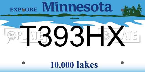 T393HX Minnesota License Plate