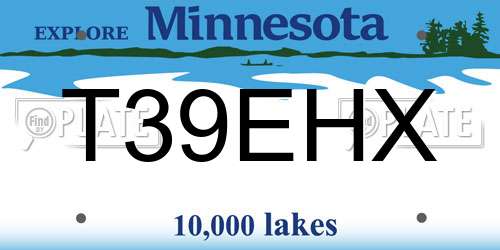 T39EHX Minnesota License Plate