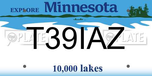T39IAZ Minnesota License Plate