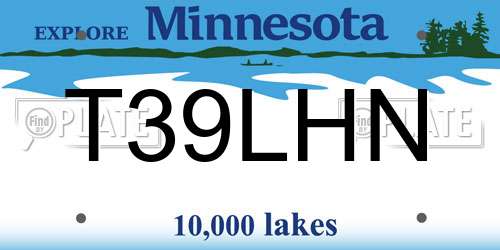 T39LHN Minnesota License Plate