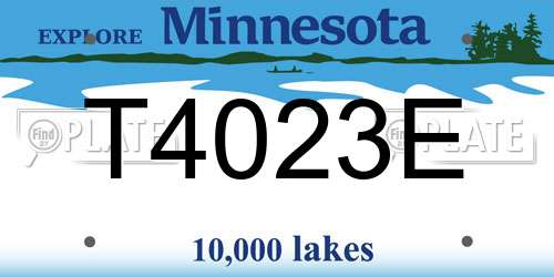 T4023E Minnesota License Plate