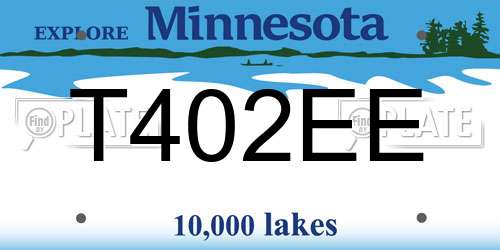 T402EE Minnesota License Plate