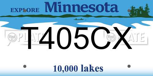 T405CX Minnesota License Plate