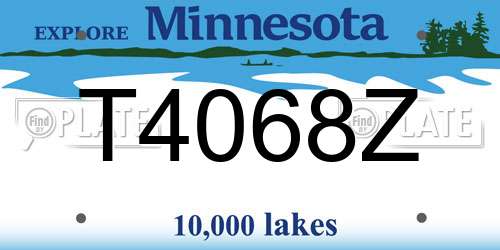 T4068Z Minnesota License Plate