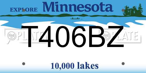 T406BZ Minnesota License Plate