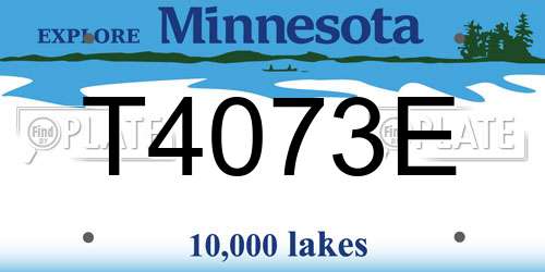 T4073E Minnesota License Plate