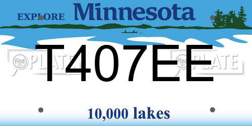 T407EE Minnesota License Plate