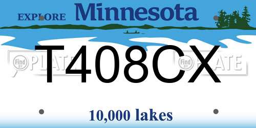 T408CX Minnesota License Plate