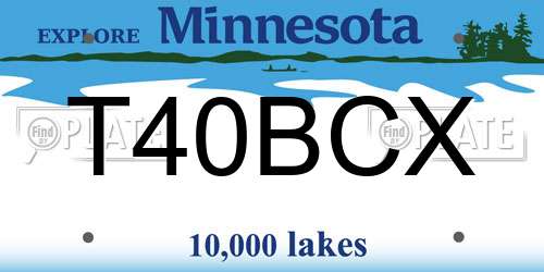 T40BCX Minnesota License Plate