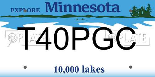 T40PGC Minnesota License Plate