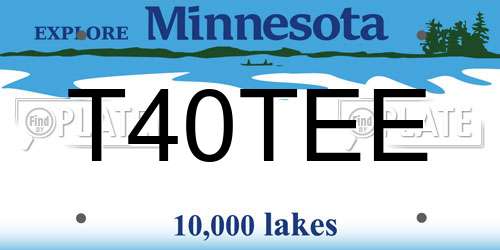 T40TEE Minnesota License Plate
