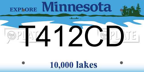 T412CD Minnesota License Plate