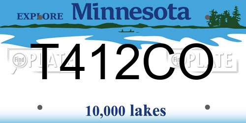 T412CO Minnesota License Plate