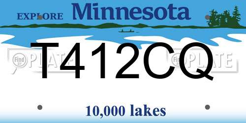 T412CQ Minnesota License Plate