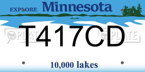 T417CD Minnesota License Plate