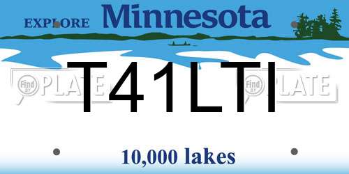 T41LTI Minnesota License Plate