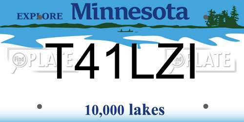 T41LZI Minnesota License Plate