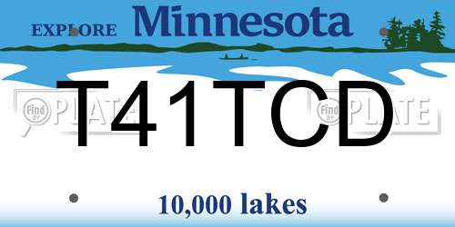 T41TCD Minnesota License Plate