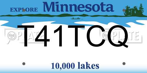 T41TCQ Minnesota License Plate