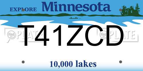 T41ZCD Minnesota License Plate