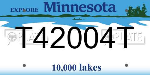 T42004T Minnesota License Plate