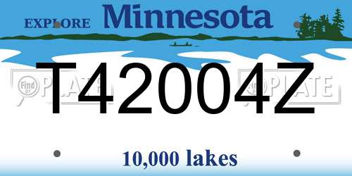 T42004Z Minnesota License Plate
