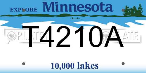 T4210A Minnesota License Plate