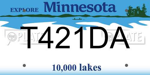 T421DA Minnesota License Plate