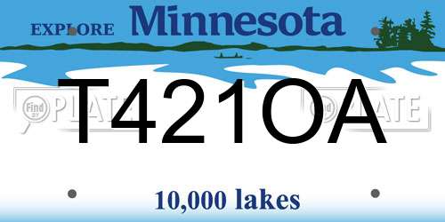 T421OA Minnesota License Plate