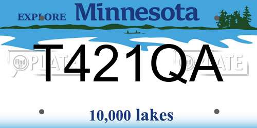 T421QA Minnesota License Plate