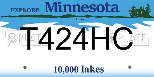T424HC Minnesota License Plate