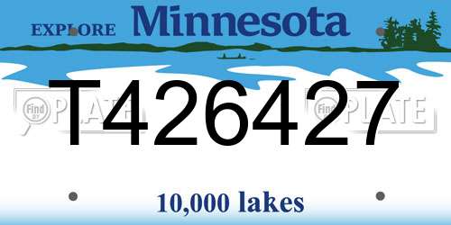 T426427 Minnesota License Plate