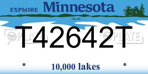 T42642T Minnesota License Plate
