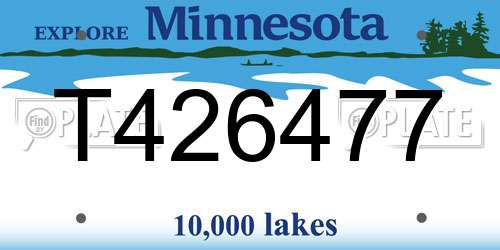 T426477 Minnesota License Plate