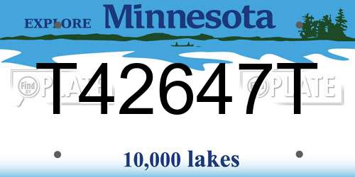 T42647T Minnesota License Plate