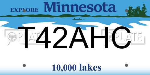 T42AHC Minnesota License Plate