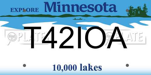 T42IOA Minnesota License Plate