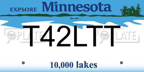 T42LTT Minnesota License Plate