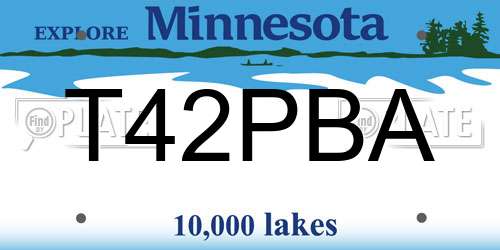 T42PBA Minnesota License Plate