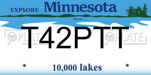 T42PTT Minnesota License Plate