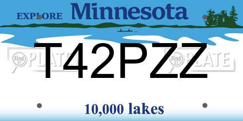 T42PZZ Minnesota License Plate