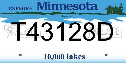 T43128D Minnesota License Plate