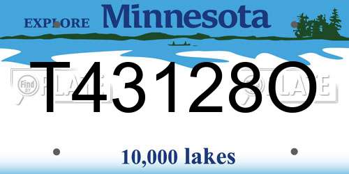 T43128O Minnesota License Plate